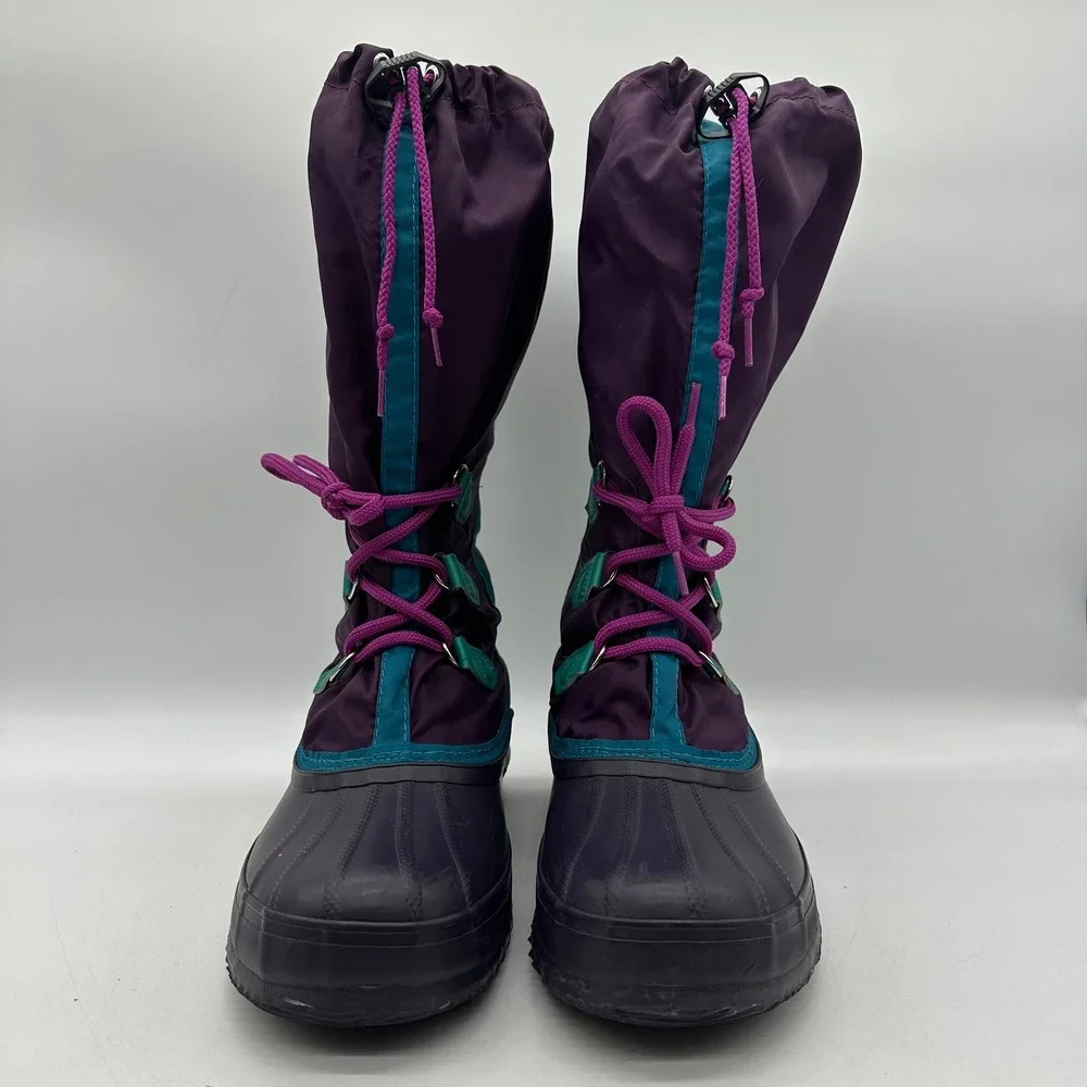 Sorel Womens Size 9 Vintage 90s Purple Teal Green Freestyle Winter Snow Boots‎